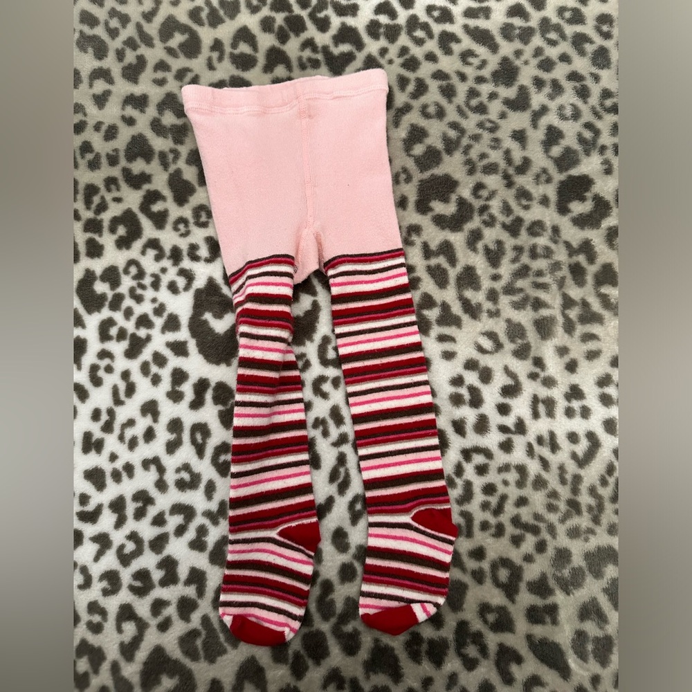Old Navy Knit Tights Bundle Stripes Polka Dots in Brown Pink Size 12-24 months - Picture 9 of 17